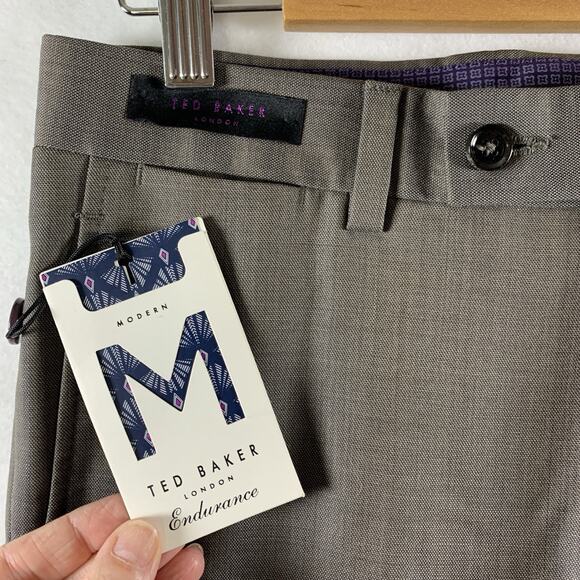 Ted Baker Endurance Mens Jefferson Dress Pants Sz 30R 100% Wool Unhemmed New - Picture 3 of 13